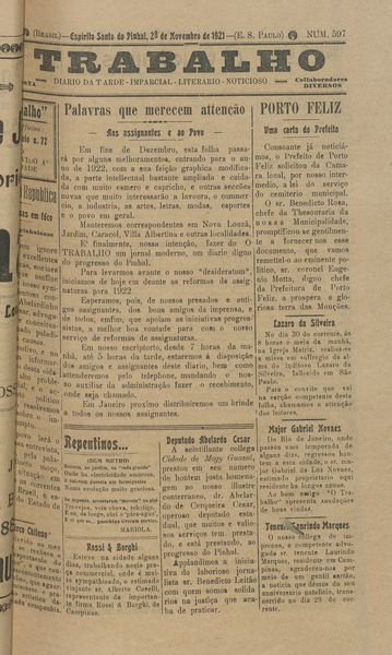 Capa de um dos jornais.