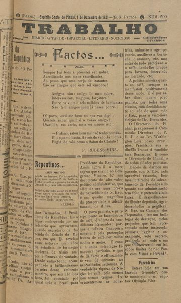 Capa de um dos jornais.