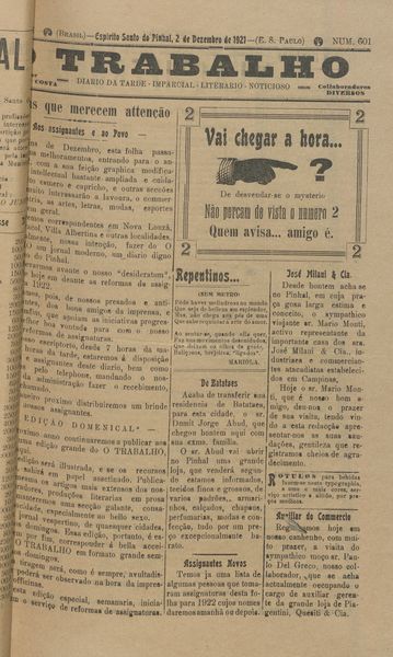 Capa de um dos jornais.