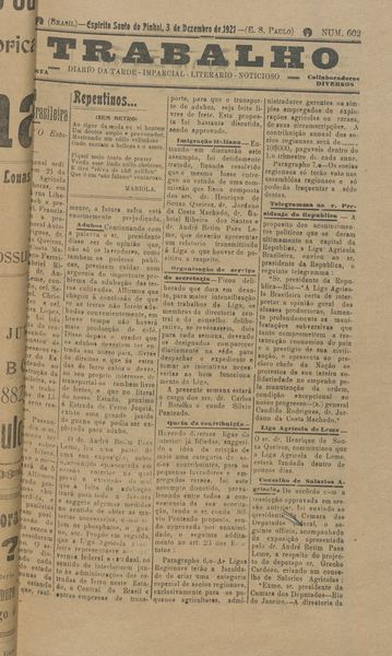Capa de um dos jornais.