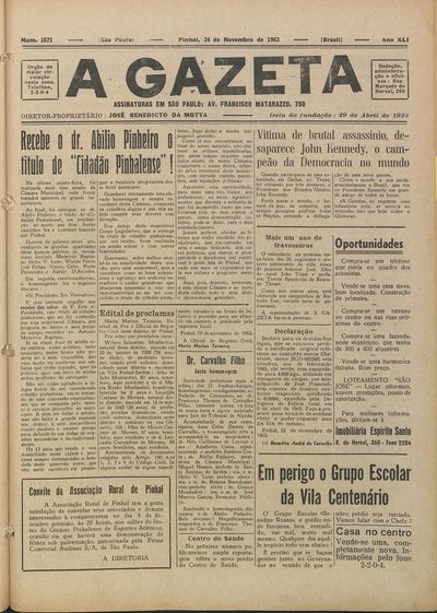 Capa de um dos jornais.