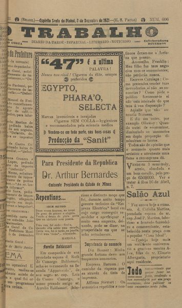 Capa de um dos jornais.