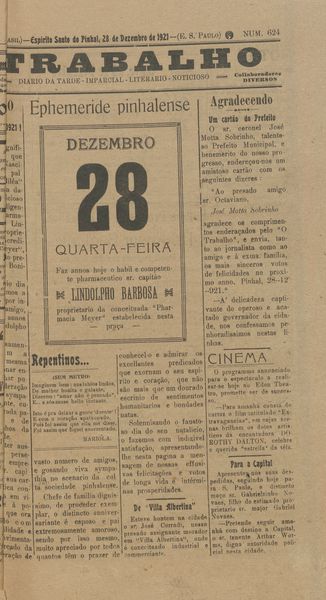 Capa de um dos jornais.