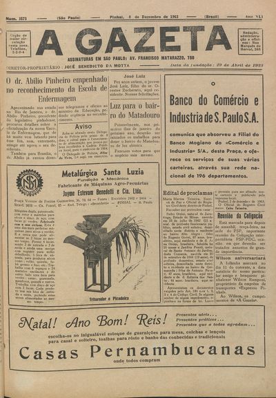 Capa de um dos jornais.