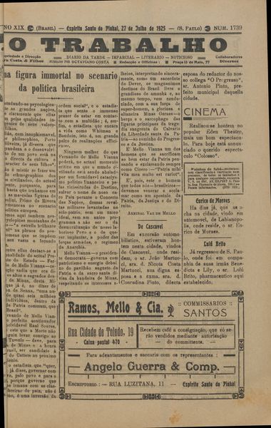 Capa de um dos jornais.