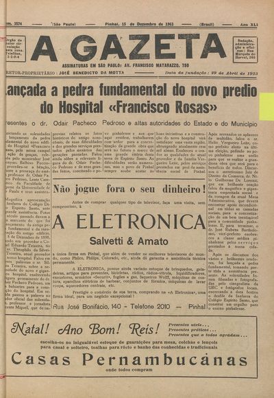 Capa de um dos jornais.