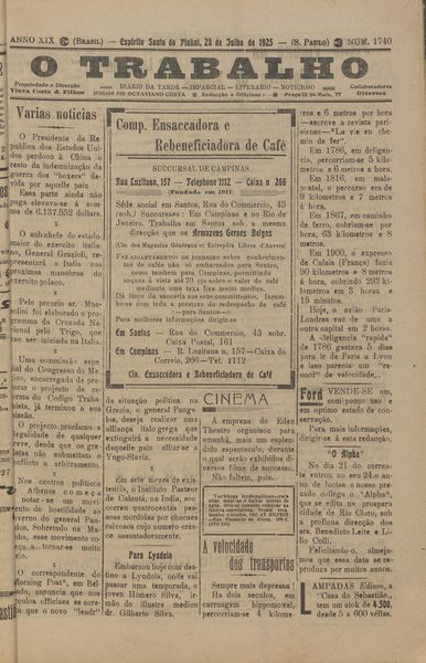 Capa de um dos jornais.