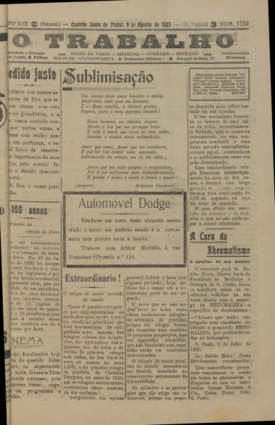 Capa de um dos jornais.