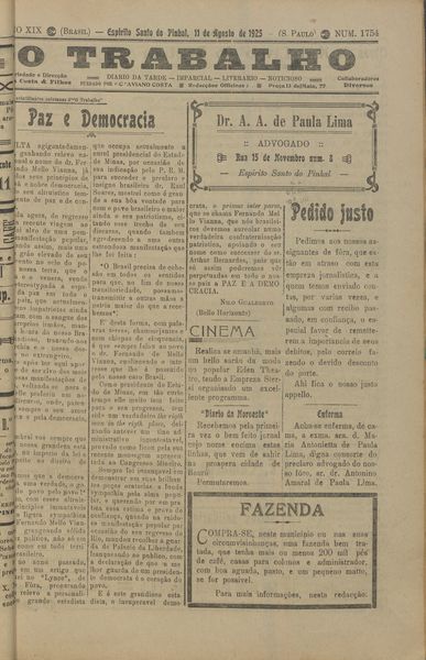 Capa de um dos jornais.