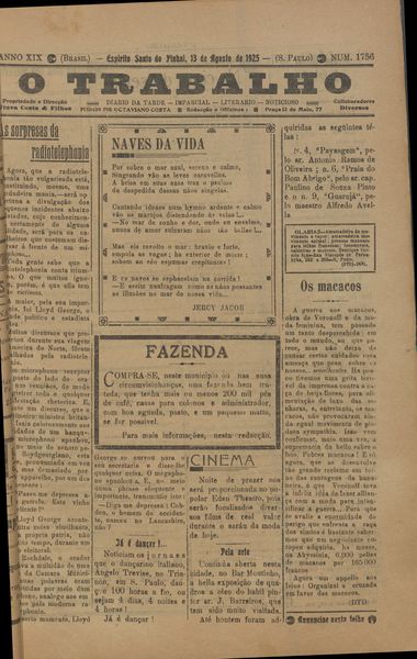 Capa de um dos jornais.