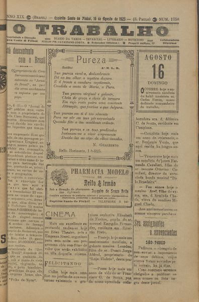 Capa de um dos jornais.