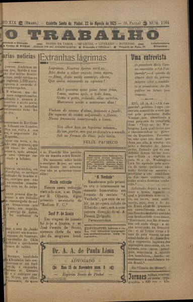 Capa de um dos jornais.