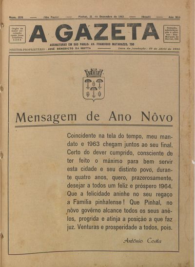 Capa de um dos jornais.