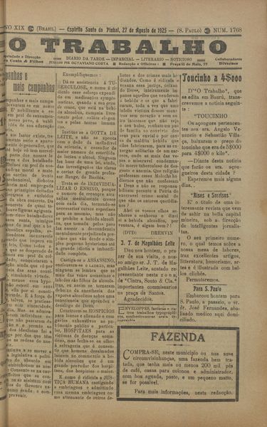 Capa de um dos jornais.