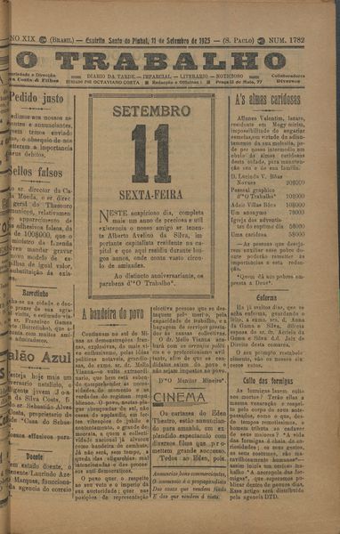 Capa de um dos jornais.