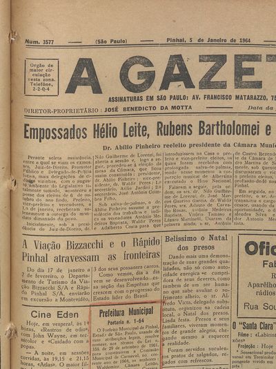 Capa de um dos jornais.