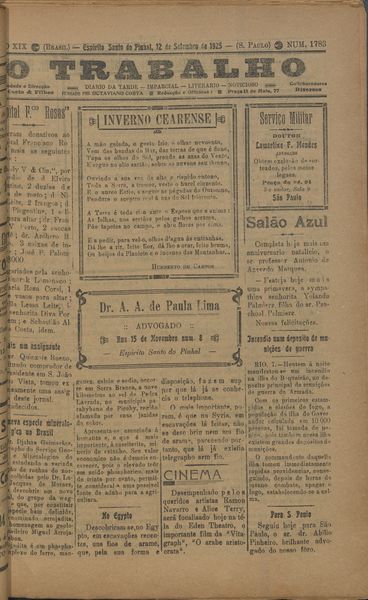 Capa de um dos jornais.