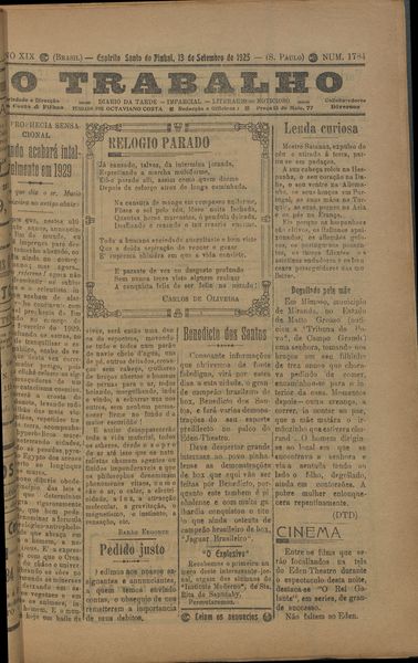 Capa de um dos jornais.