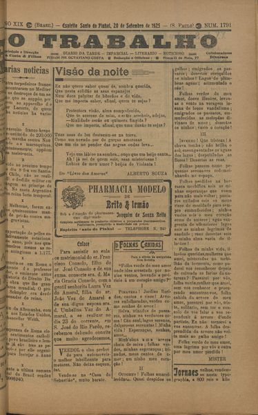 Capa de um dos jornais.