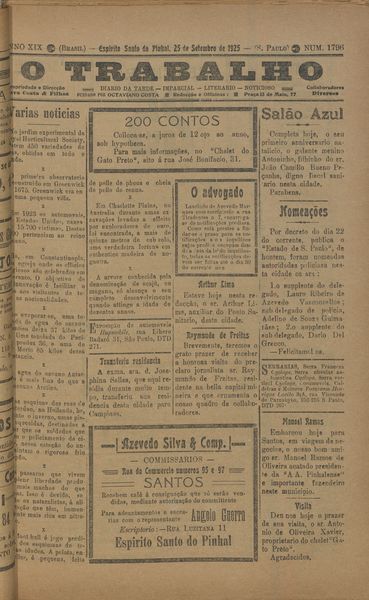 Capa de um dos jornais.