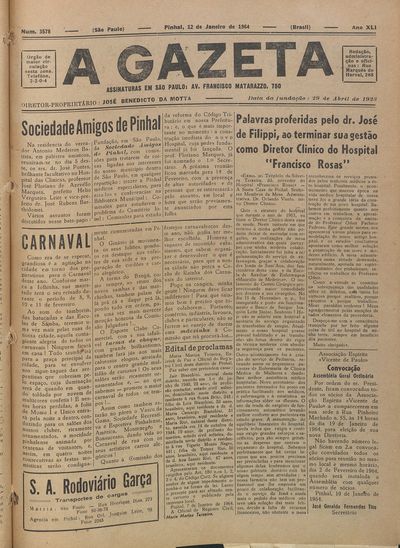Capa de um dos jornais.