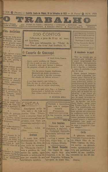 Capa de um dos jornais.