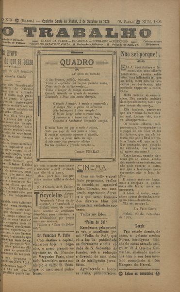 Capa de um dos jornais.