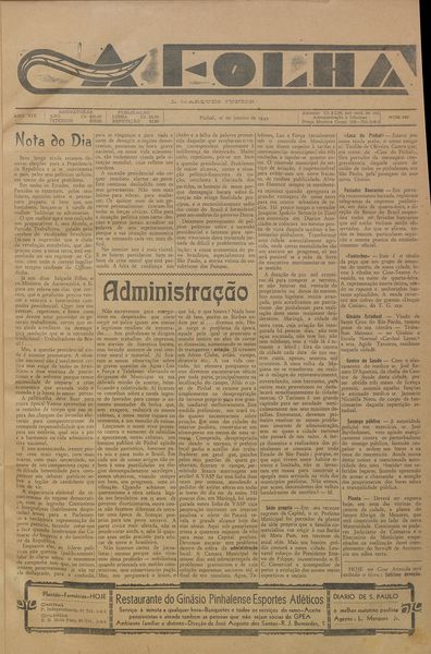 Capa de um dos jornais.