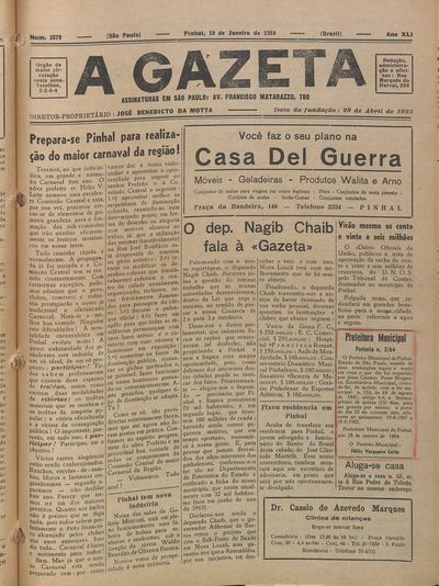 Capa de um dos jornais.