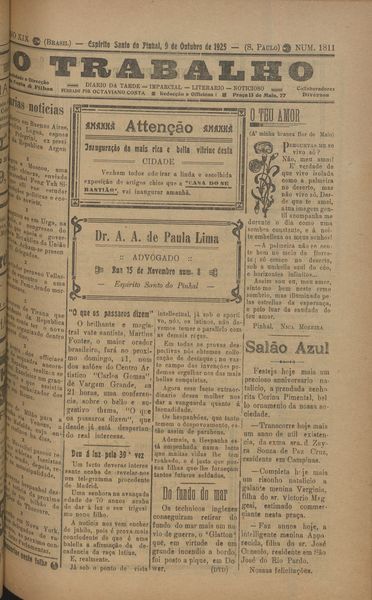 Capa de um dos jornais.