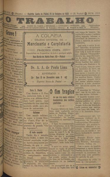 Capa de um dos jornais.