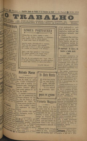 Capa de um dos jornais.