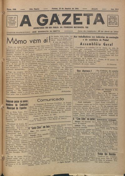 Capa de um dos jornais.