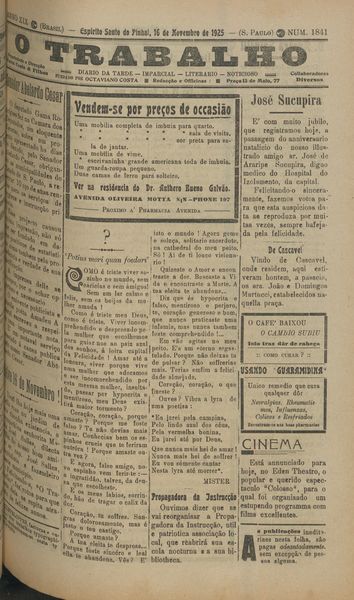 Capa de um dos jornais.