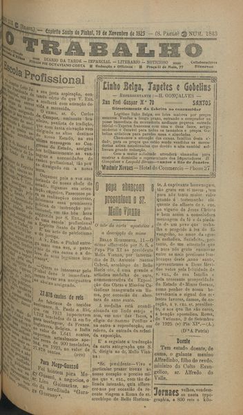 Capa de um dos jornais.