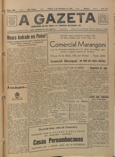 Capa de um dos jornais.