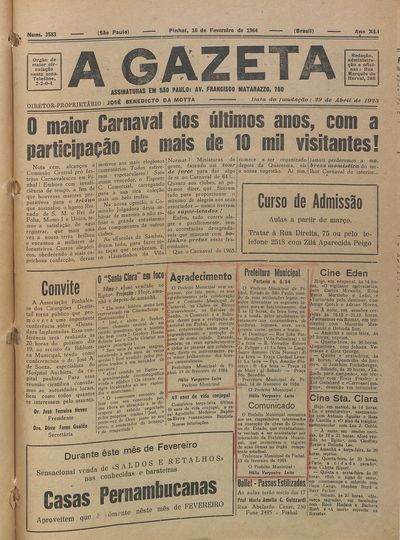 Capa de um dos jornais.