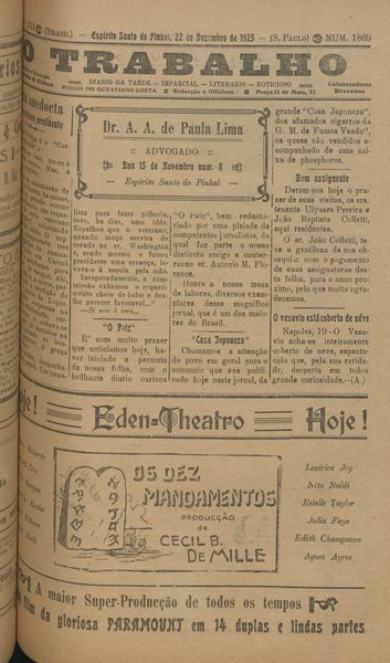 Capa de um dos jornais.