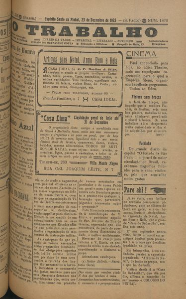Capa de um dos jornais.