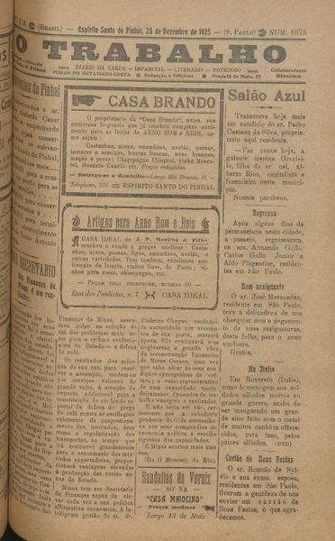 Capa de um dos jornais.