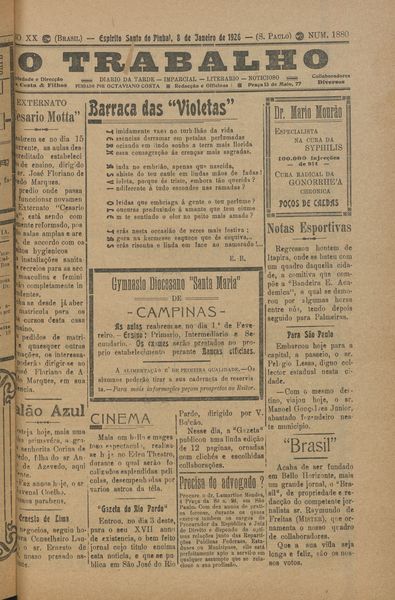 Capa de um dos jornais.