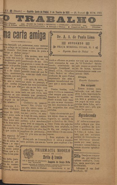 Capa de um dos jornais.