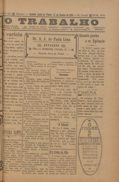Capa de um dos jornais.