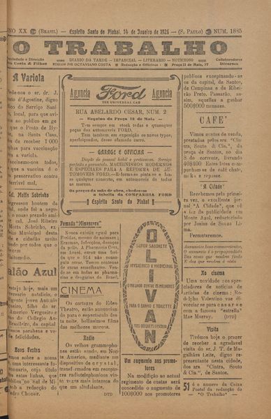 Capa de um dos jornais.