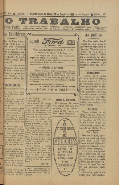 Capa de um dos jornais.