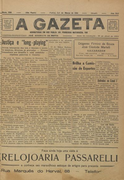 Capa de um dos jornais.