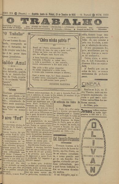 Capa de um dos jornais.