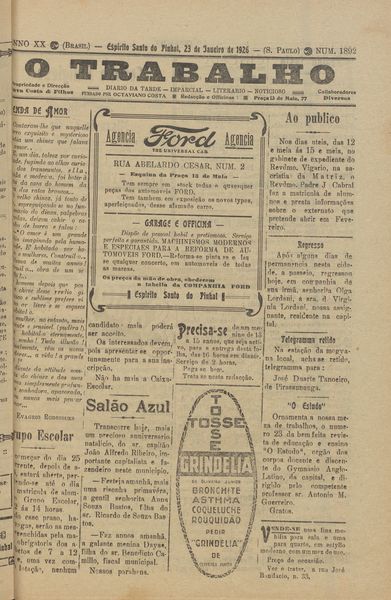 Capa de um dos jornais.