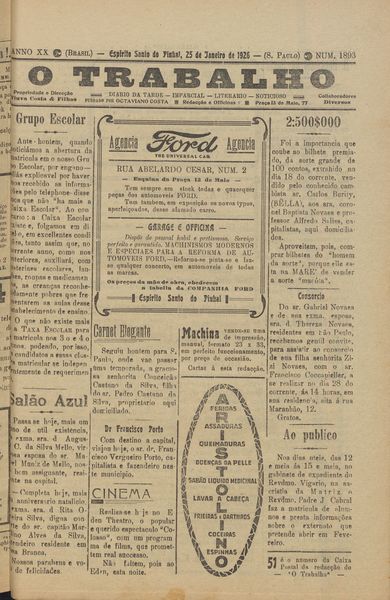 Capa de um dos jornais.