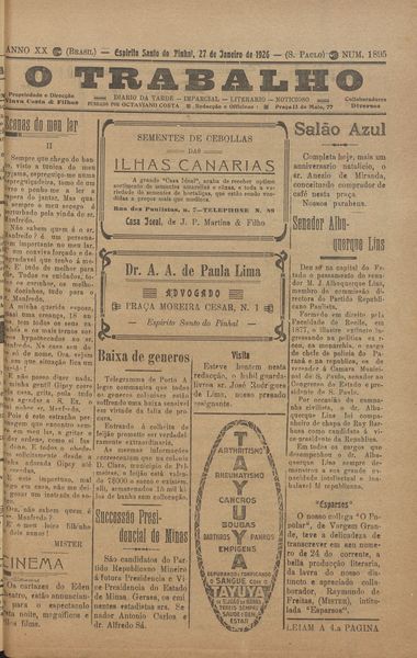 Capa de um dos jornais.